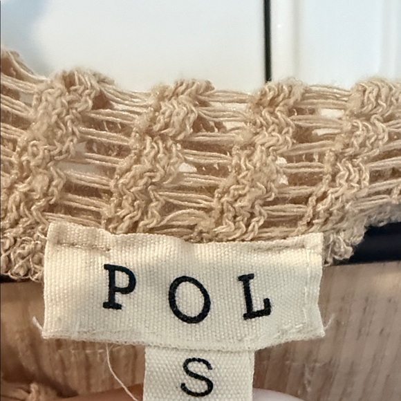 POL boutique Boho Beige Mixed-Knit V-Neck Top - Picture 6 of 6